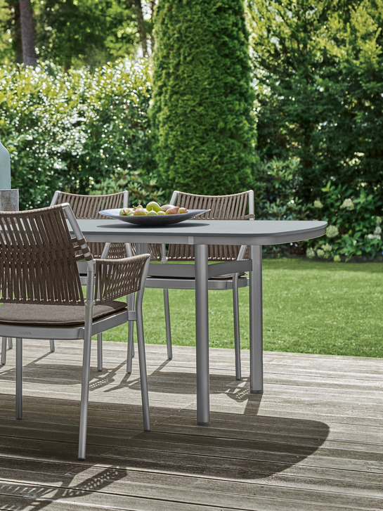 Temper Table Anodised Aluminium/Glass